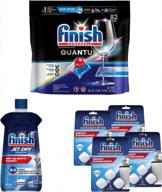 experience ultimate clean & shine with finish quantum powerball dish tabs, jet-dry rinse agent, and in-wash dishwasher cleaner логотип