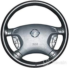 img 1 attached to Wheelskins Black Leather Chevy Steering Wheel Cover - Size AXX for Improved SEO