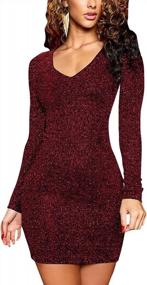 img 3 attached to Sparkle And Shine: Meenew Women'S Long Sleeve Sequin Party Dress With Back Lace-Up Detail