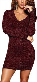 img 4 attached to Sparkle And Shine: Meenew Women'S Long Sleeve Sequin Party Dress With Back Lace-Up Detail