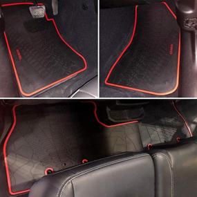 img 3 attached to 🚗 biosp Car Floor Mats Replacement for Jeep Wrangler JL 4 Doors - Premium Heavy Duty Rubber Liner Set 2018-2021 - Front and Rear - Black Red - Custom Fit - All Weather Guard - Odorless