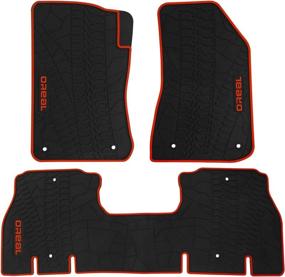 img 4 attached to 🚗 biosp Car Floor Mats Replacement for Jeep Wrangler JL 4 Doors - Premium Heavy Duty Rubber Liner Set 2018-2021 - Front and Rear - Black Red - Custom Fit - All Weather Guard - Odorless