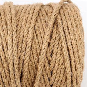 img 2 attached to 🔗 Versatile MUKCHAP 328 Feet(100m) 1/4 Inch(6mm) Jute Rope: Ideal for Crafts, Gardening, and Bundling