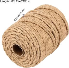 img 3 attached to 🔗 Versatile MUKCHAP 328 Feet(100m) 1/4 Inch(6mm) Jute Rope: Ideal for Crafts, Gardening, and Bundling