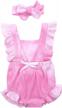 adorable ruffle sleeve one-piece for baby girls by qiylii: comfortable cotton jumpsuit with bowknot detail logo