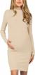 moyabo women's knit ribbed maternity dress long sleeve bodycon dress for daily wearing or baby shower logo