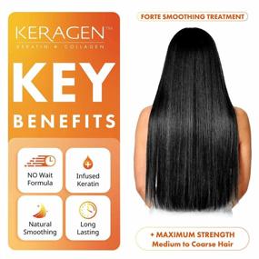 img 2 attached to KERAGEN - Forte Brazilian Keratin Smoothing Treatment For Dry And Damaged Hair - Sulfate-Free Blowout Straightening System To Eliminate Curls And Frizz - Ideal For Medium To Coarse Hair (32 Oz)