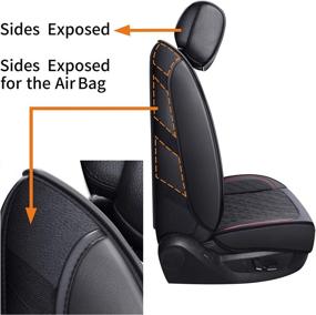 img 1 attached to 🚗 Yiertai Car Seat Covers Full Set for Dodge Ram 1500 2009-2022, 2500 2010-2022, 3500 Pickup Truck Crew Double Quad Cab Classic – Waterproof Leather Laramie Big Long Horn Tradesman (Black-Red)