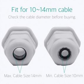 img 1 attached to White Plastic Nylon Waterproof Wire Glands Connector Fitting Lantee PG 16 Cable Gland - 20 Pieces