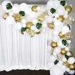 16 ft white, gold & confetti balloon garland arch kit - 168 pieces with tropical palm leaves greenery for baby shower decorations, wedding, bachelorette, engagement party, birthday anniversary logo