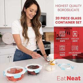 img 1 attached to Keep Your Food Fresh And Organized With EATNEAT Glass Food Storage Containers - A 10-Pack Set With Airtight Locking Lids