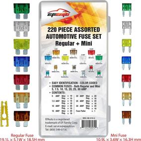 img 2 attached to 🚗 High-Performance EPAuto Assorted Car Truck Mini & Standard Blade Fuse Set - 220 Pieces (5/7.5/10/15/20/25/30 AMP)