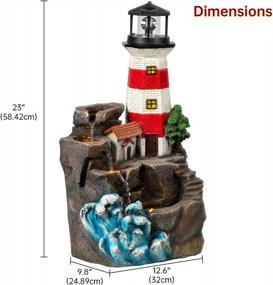 img 1 attached to Ferrisland 23" Tall Lighthouse Floor Waterfall Fountain: A Stunning 4-Tier Modern Water Feature For Your Outdoor Patio, Garden, Or Decking