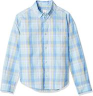 amazon essentials boys' long sleeve poplin chambray clothing in tops, tees & shirts logo