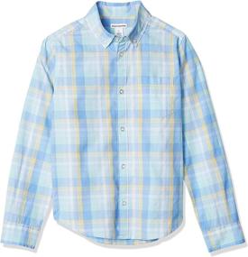 img 3 attached to Amazon Essentials Boys' Long Sleeve Poplin Chambray Clothing in Tops, Tees & Shirts