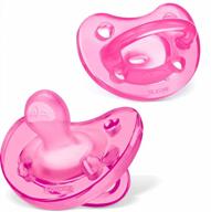 chicco physioforma мягкая силиконовая пустышка для детей от 0 до 6 месяцев розового цвета - ортодонтическая соска, без бисфенола-а, 2 шт. в упаковке со стерилизующим футляром логотип