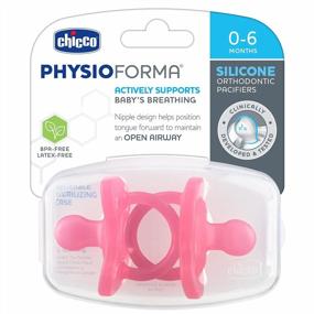 img 3 attached to Chicco PhysioForma Soft Silicone Pacifier For Babies 0-6 Months In Pink - Orthodontic Nipple, BPA-Free, 2-Pack With Sterilizing Case