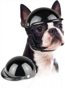 img 4 attached to Lesypet Dog Helmet, Dog Motorcycle Helmet Dog Hat Safety Hat For Cats Small Dogs' Biking Cycling, Black M