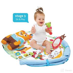 img 1 attached to 👶 Yookidoo Play 'N' Nap: 3-in-1 Baby Activity Playmat Gym, Tummy Time Mat, and Foldable Infant Blanket with Sensory Toys and Newborn Rattle