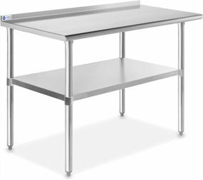 img 4 attached to NSF Certified 48 X 24 Inches Stainless Steel Kitchen Prep Table With Backsplash & Under Shelf - Ideal For Home And Restaurant Use From GRIDMANN