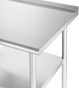 img 2 attached to Сертифицированный NSF кухонный стол из нержавеющей стали 48 x 24 дюйма с задней панелью и нижней полкой - идеально подходит для дома и ресторана от GRIDMANN