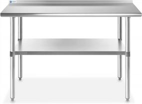 img 3 attached to NSF Certified 48 X 24 Inches Stainless Steel Kitchen Prep Table With Backsplash & Under Shelf - Ideal For Home And Restaurant Use From GRIDMANN
