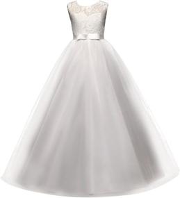 img 3 attached to Yaphyee Sleeveless Bridesmaid Princess Communion Girls' Dresses - Clothing