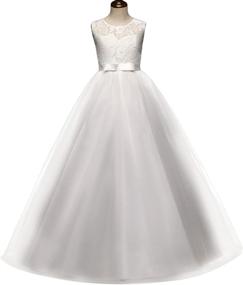 img 2 attached to Yaphyee Sleeveless Bridesmaid Princess Communion Girls' Dresses - Clothing