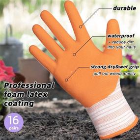 img 3 attached to Получите идеальное сцепление с 16 парами дышащих садовых перчаток Schwer для женщин - универсальный размер M и многоцелевая функциональность!