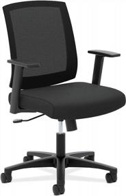 img 2 attached to 🪑 HON Torch Mesh Mid-Back Task Chair with Fixed Arms in Black (HVL511): Sleek Ergonomic Comfort for Productive Workspaces