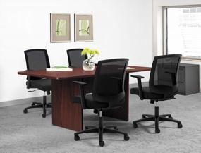 img 1 attached to 🪑 HON Torch Mesh Mid-Back Task Chair with Fixed Arms in Black (HVL511): Sleek Ergonomic Comfort for Productive Workspaces