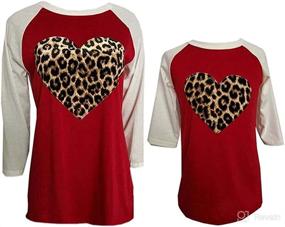 img 3 attached to Matching Leopard Print Blouse Shirt for Mom and Me - Round Neck Casual Sweatshirt Top for Family