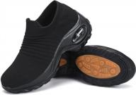 breathable mesh slip-on walking shoes for women with arch support, air cushion, and casual sport style - available in us sizes 5.5-11.5 by mishansha логотип