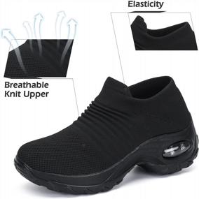 img 3 attached to Breathable Mesh Slip-On Walking Shoes For Women With Arch Support, Air Cushion, And Casual Sport Style - Available In US Sizes 5.5-11.5 By Mishansha