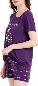 img 1 attached to Cute Print Short Sleeve Pajama Set for Women - Annenmy Sleepwear Pjs Set