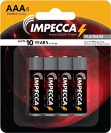 4 pack impecca high performance triple a alkaline batteries - 1.5v lr3 non rechargeable for everyday use. logo