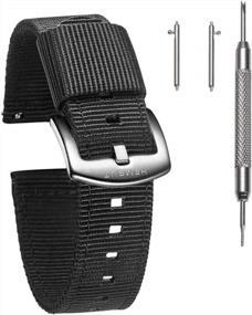 img 4 attached to Nylon Watch Strap Band With Quick Release Buckle - Choice Of Color & Width (18Mm, 20Mm, 22Mm Or 24Mm)