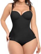 women's tummy control shapewear bodysuit with built-in bra, seamless smooth shaping top - vaslanda logo