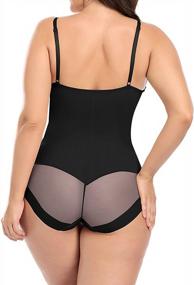 img 3 attached to Women'S Tummy Control Shapewear Bodysuit With Built-In Bra, Seamless Smooth Shaping Top - Vaslanda