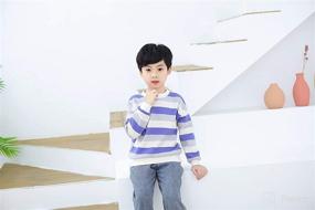 img 2 attached to 👕 Ctskyte Toddler Unisex Kids Cozy Fleece Striped Long Sleeve Pullover Sweatshirt with Crew-Neck