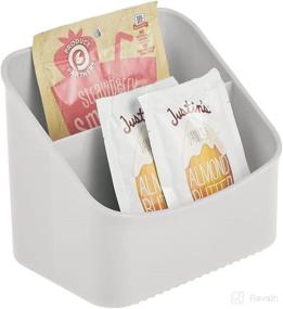 img 2 attached to 📦 mDesign Kitchen Pantry Organizer Bin Caddy - Storage Station for Spice Packets, Dressing Mixes, Hot Chocolate, Tea, Sugar Packets - Light Gray