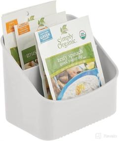 img 4 attached to 📦 mDesign Kitchen Pantry Organizer Bin Caddy - Storage Station for Spice Packets, Dressing Mixes, Hot Chocolate, Tea, Sugar Packets - Light Gray