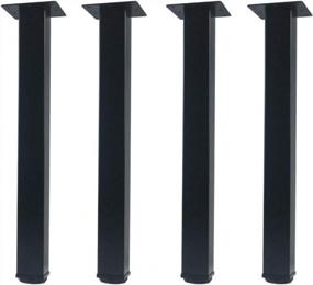 img 4 attached to QLLY 16 Inch Adjustable Metal Furniture Legs, Square Office Table Furniture Leg, Set Of 4 (Black)