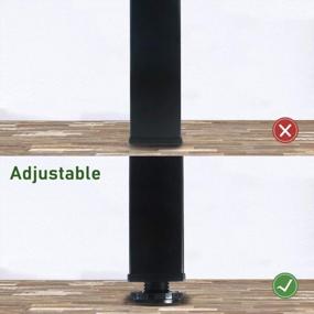 img 1 attached to QLLY 16 Inch Adjustable Metal Furniture Legs, Square Office Table Furniture Leg, Set Of 4 (Black)