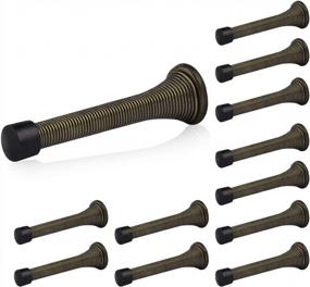 img 4 attached to Protect Your Home With HOMOTEK'S Flexible Spring Door Stopper - 12 Pack Of Heavy Duty Antique Brass Bumpers