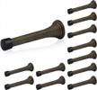 protect your home with homotek's flexible spring door stopper - 12 pack of heavy duty antique brass bumpers logo