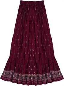 img 1 attached to 👗 Cotton Block Printed Crinkled Crushed Women's Skirts: Stylish and Trendy Clothing