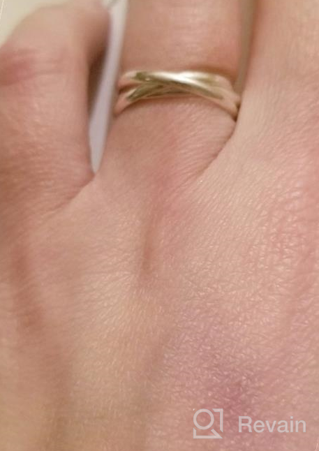 img 1 attached to 💍 High-Polish Triple Interlocked Rolling Ring in 925 Sterling Silver with Rose & Yellow Gold Flashing, Available in Half and Full Sizes 5-14 review by Matt Schwartz