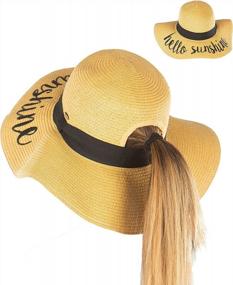 img 2 attached to Funky Junque Women’S UPF 50 Embroidered Adjustable Beach Sun Hat With Ponytail Messy Bun Option