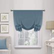 thermal insulated tie up curtain panel valance | stone blue balloon blackout shades window treatment | adjustable and elegant | 42" w x 63" l | h.versailtex | 1 panel logo